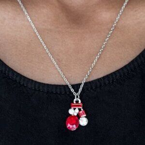 TIME TO BE TIMELESS" RED NECKLACE & EARRING SET